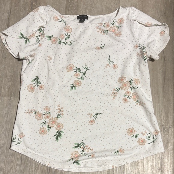 Ann Taylor Factory White Floral Blouse - Picture 1 of 2